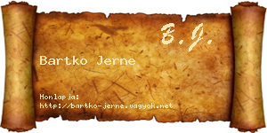 Bartko Jerne névjegykártya